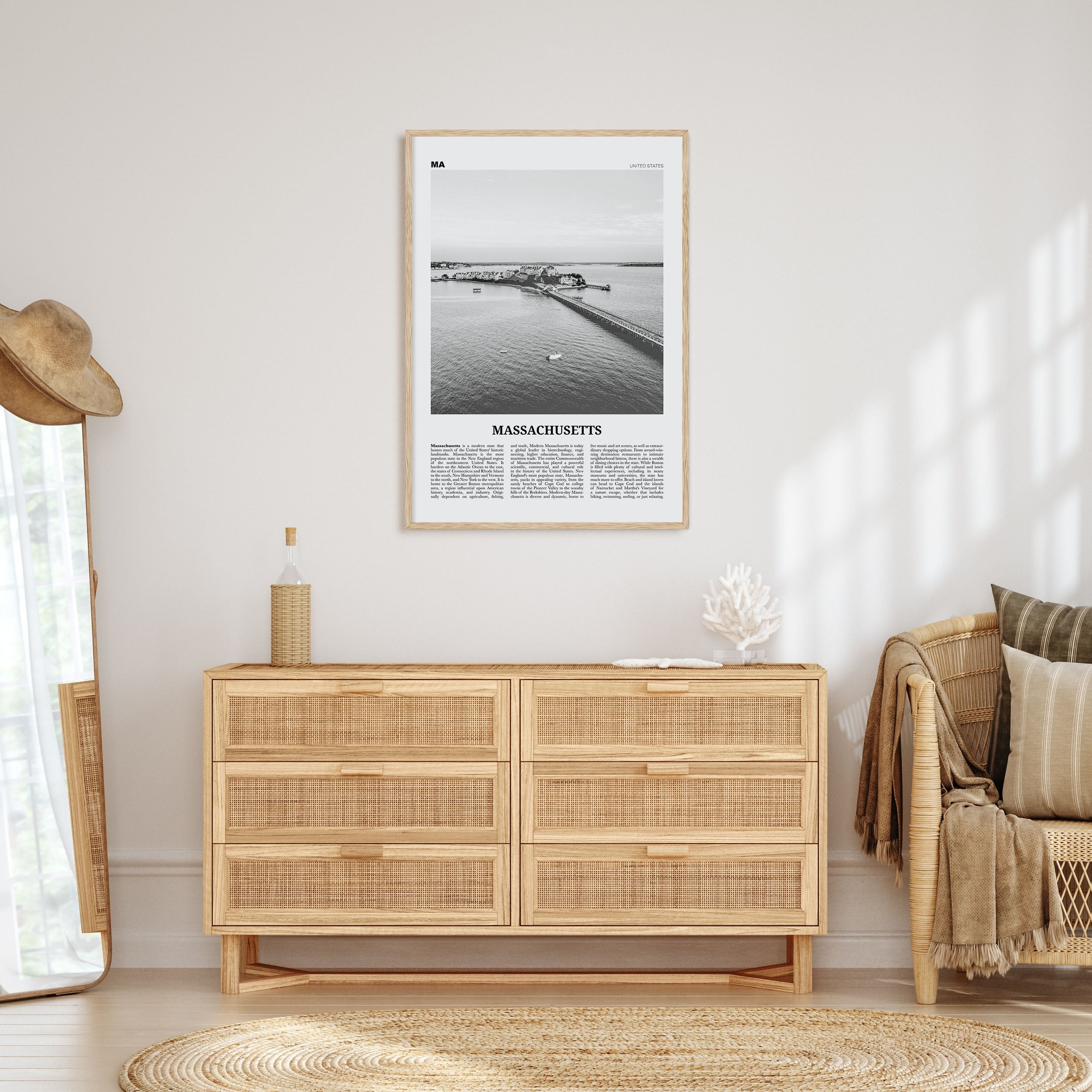 Massachusetts Travel B&W No 2 Poster