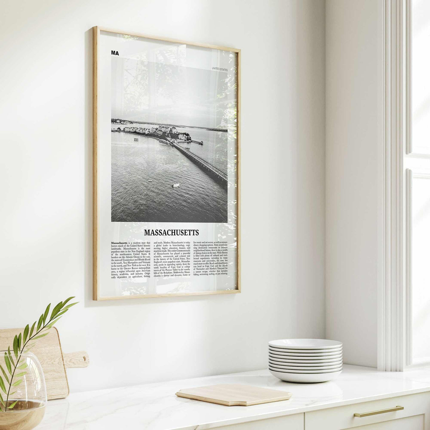 Massachusetts Print Black and White No 2, Massachusetts Wall Art, Massachusetts Poster, Massachusetts Photo, USA, United States, America