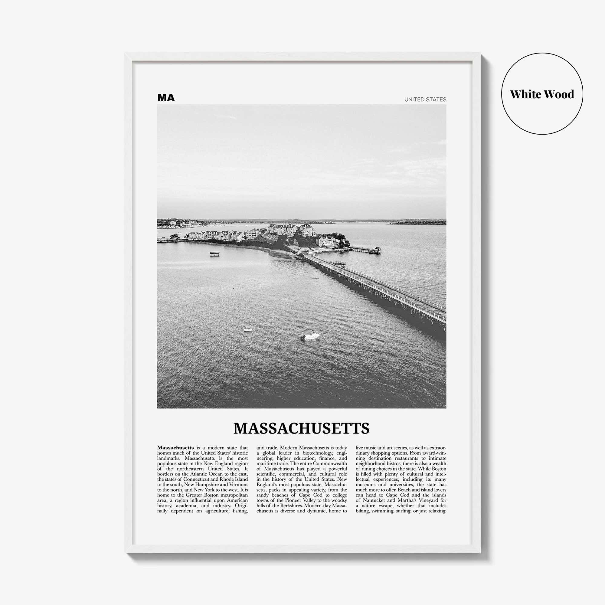 Massachusetts Print Black and White No 2, Massachusetts Wall Art, Massachusetts Poster, Massachusetts Photo, USA, United States, America