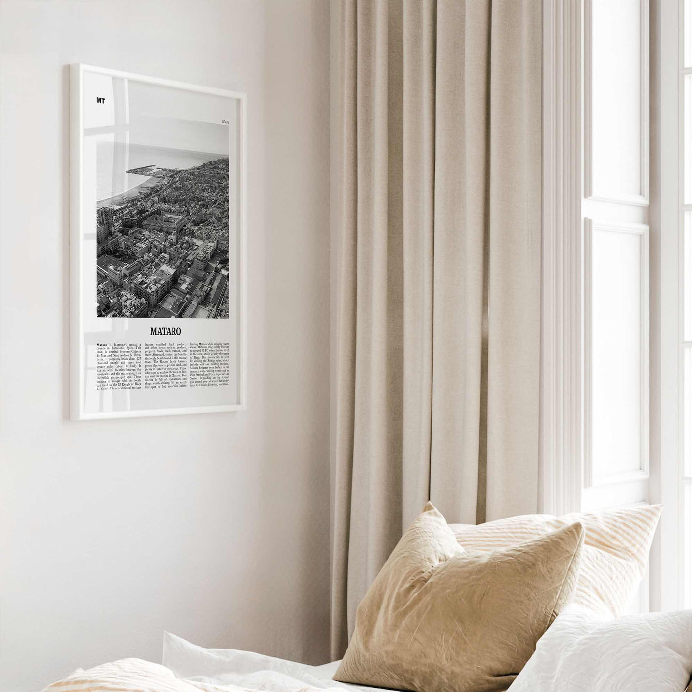 Mataro Print Black and White, Mataro Wall Art, Mataro Poster, Mataro Photo, Mataro Wall Décor, Mataro Map, Spain