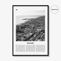 Mataro Print Black and White, Mataro Wall Art, Mataro Poster, Mataro Photo, Mataro Wall Décor, Mataro Map, Spain