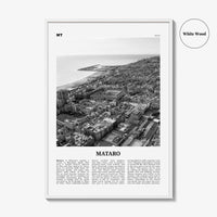 Mataro Print Black and White, Mataro Wall Art, Mataro Poster, Mataro Photo, Mataro Wall Décor, Mataro Map, Spain