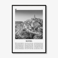 Matera Print Black and White, Matera Wall Art, Matera Poster, Matera Photo, Matera Wall Décor, Matera Map, Michigan, USA