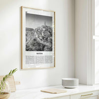 Matera Print Black and White, Matera Wall Art, Matera Poster, Matera Photo, Matera Wall Décor, Matera Map, Michigan, USA