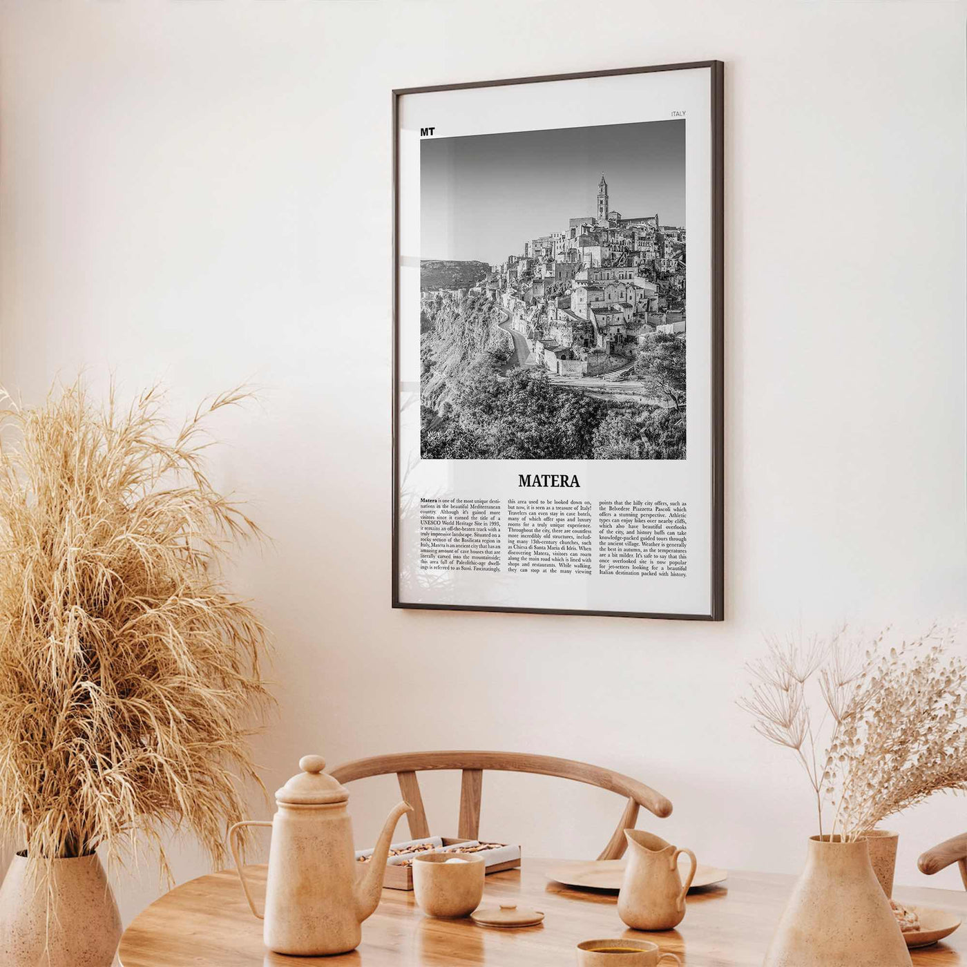 Matera Print Black and White, Matera Wall Art, Matera Poster, Matera Photo, Matera Wall Décor, Matera Map, Michigan, USA