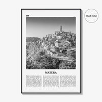 Matera Print Black and White, Matera Wall Art, Matera Poster, Matera Photo, Matera Wall Décor, Matera Map, Michigan, USA