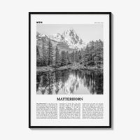 Matterhorn Print Black and White, Matterhorn Wall Art, Matterhorn Poster, Matterhorn Photo, Zermatt, Switzerland