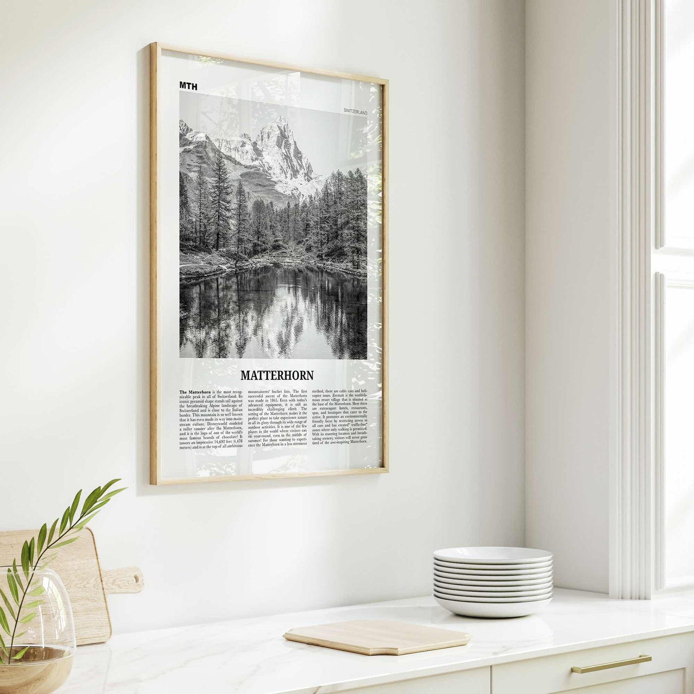 Matterhorn Print Black and White, Matterhorn Wall Art, Matterhorn Poster, Matterhorn Photo, Zermatt, Switzerland