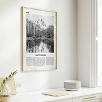 Matterhorn Print Black and White, Matterhorn Wall Art, Matterhorn Poster, Matterhorn Photo, Zermatt, Switzerland