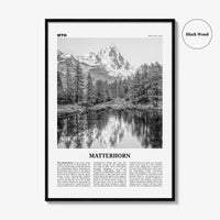 Matterhorn Print Black and White, Matterhorn Wall Art, Matterhorn Poster, Matterhorn Photo, Zermatt, Switzerland