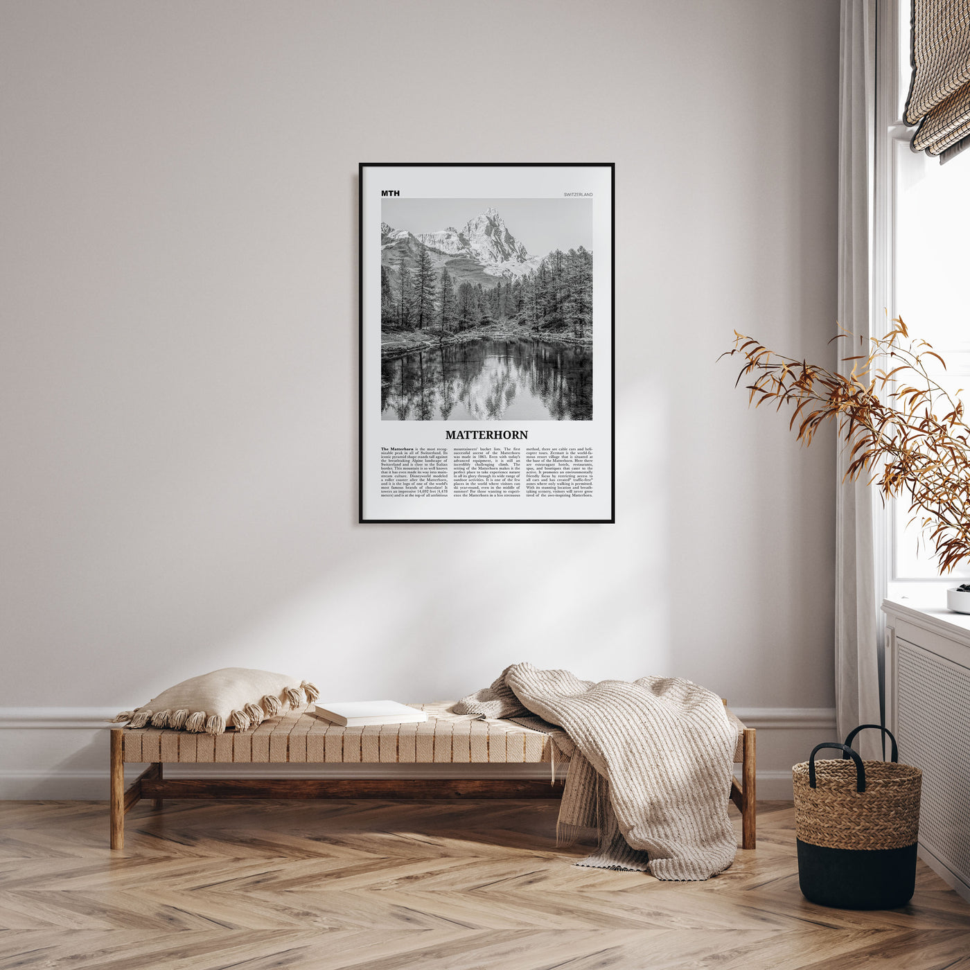 Matterhorn Travel B&W Poster