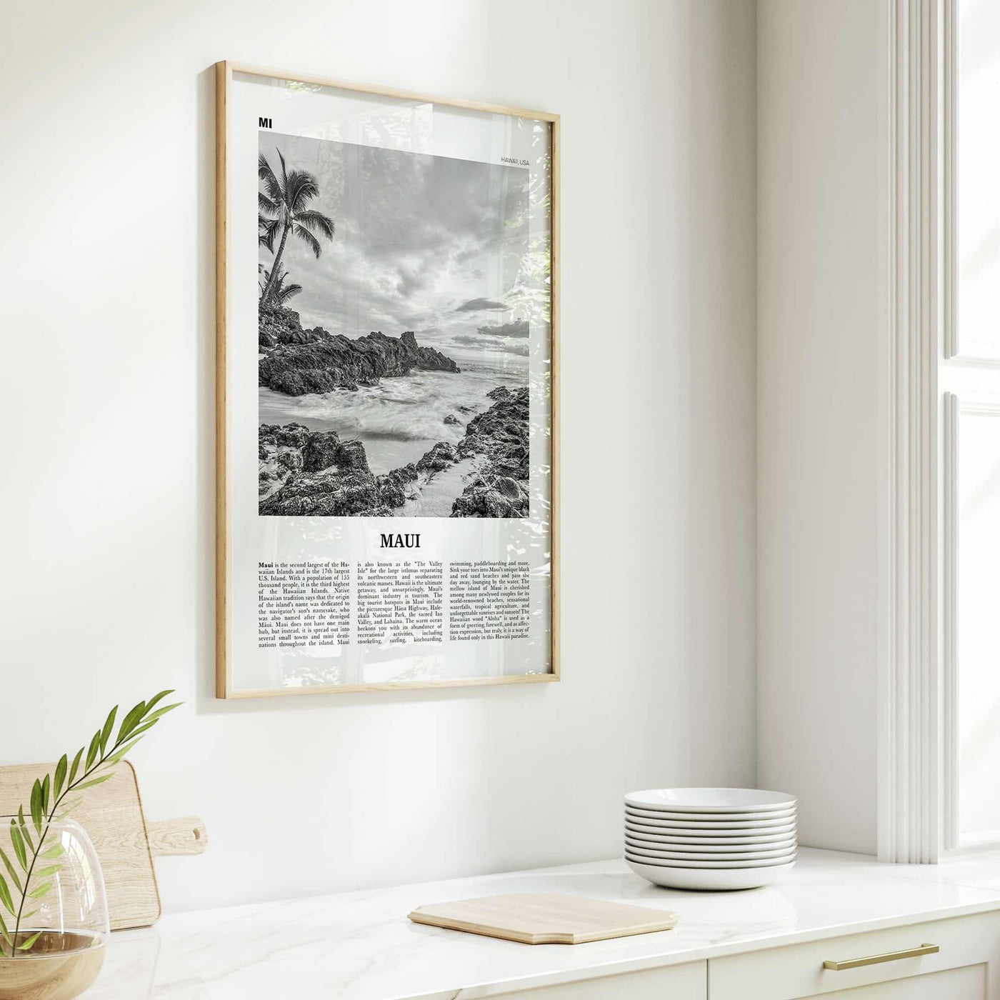 Maui Print Black and White No 1, Maui Wall Art, Maui Poster, Maui Photo, Maui Wall Décor, Hawaii, USA, United States, North America