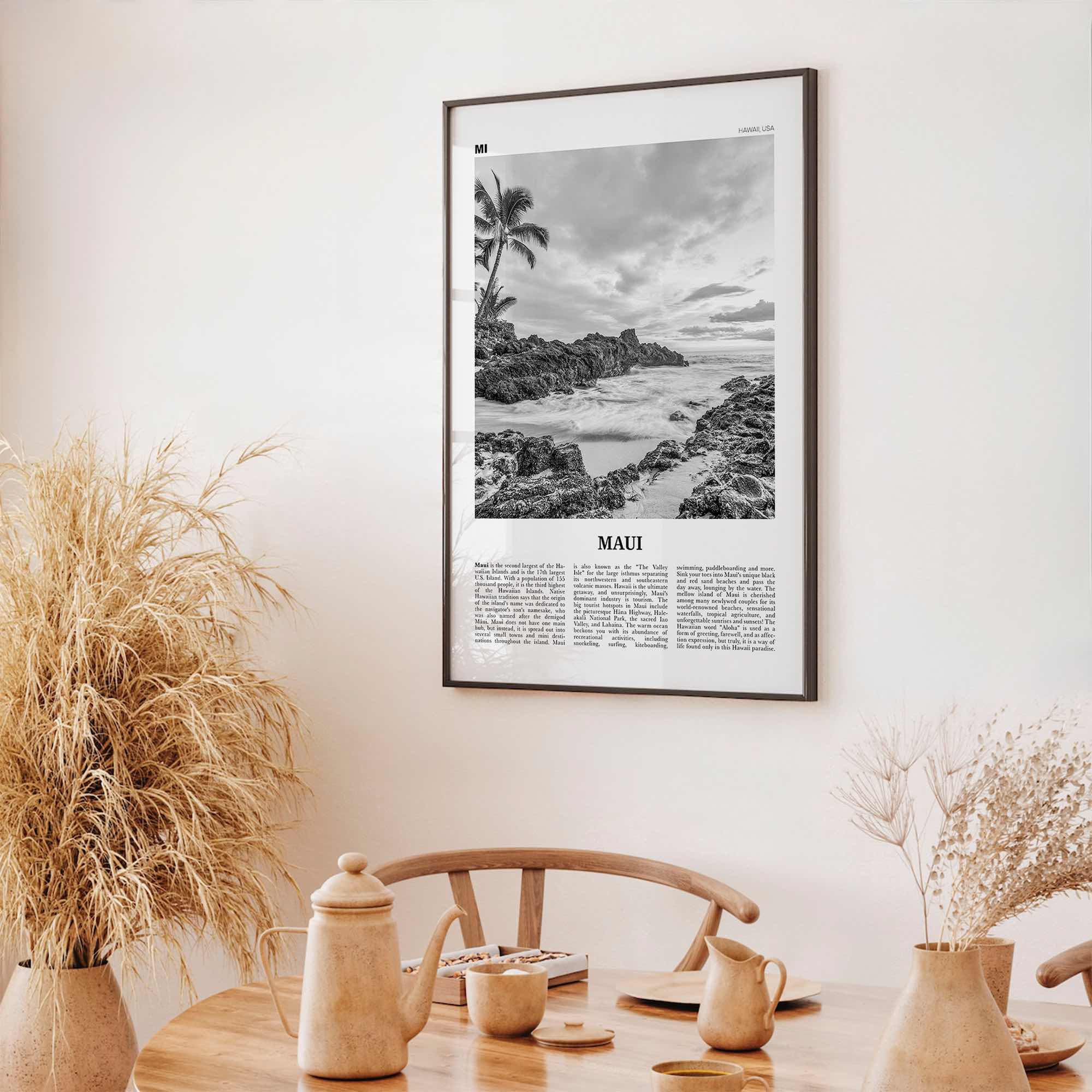 Maui Print Black and White No 1, Maui Wall Art, Maui Poster, Maui Photo, Maui Wall Décor, Hawaii, USA, United States, North America