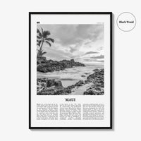 Maui Print Black and White No 1, Maui Wall Art, Maui Poster, Maui Photo, Maui Wall Décor, Hawaii, USA, United States, North America