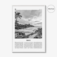Maui Print Black and White No 1, Maui Wall Art, Maui Poster, Maui Photo, Maui Wall Décor, Hawaii, USA, United States, North America