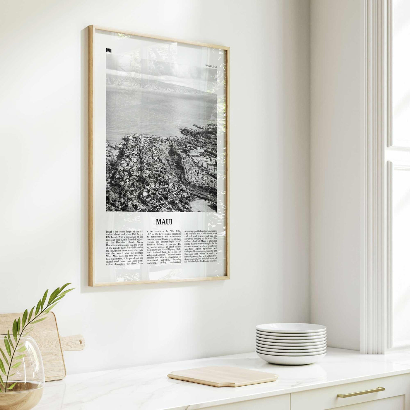 Maui Print Black and White No 2, Maui Wall Art, Maui Poster, Maui Photo, Maui Wall Décor, Hawaii, USA, United States, North America