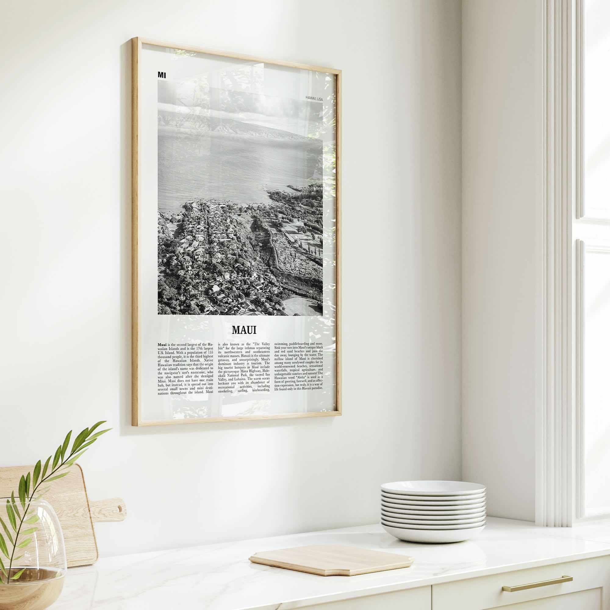 Maui Print Black and White No 2, Maui Wall Art, Maui Poster, Maui Photo, Maui Wall Décor, Hawaii, USA, United States, North America