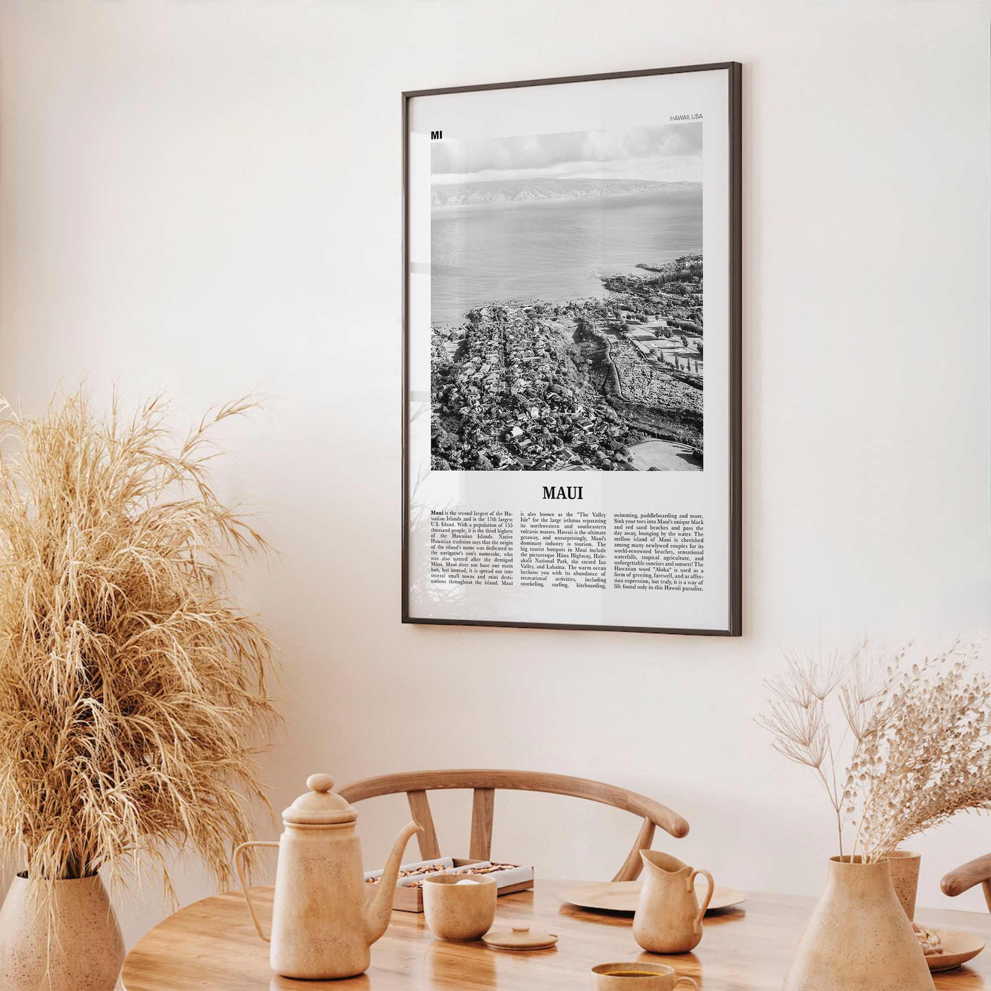 Maui Print Black and White No 2, Maui Wall Art, Maui Poster, Maui Photo, Maui Wall Décor, Hawaii, USA, United States, North America