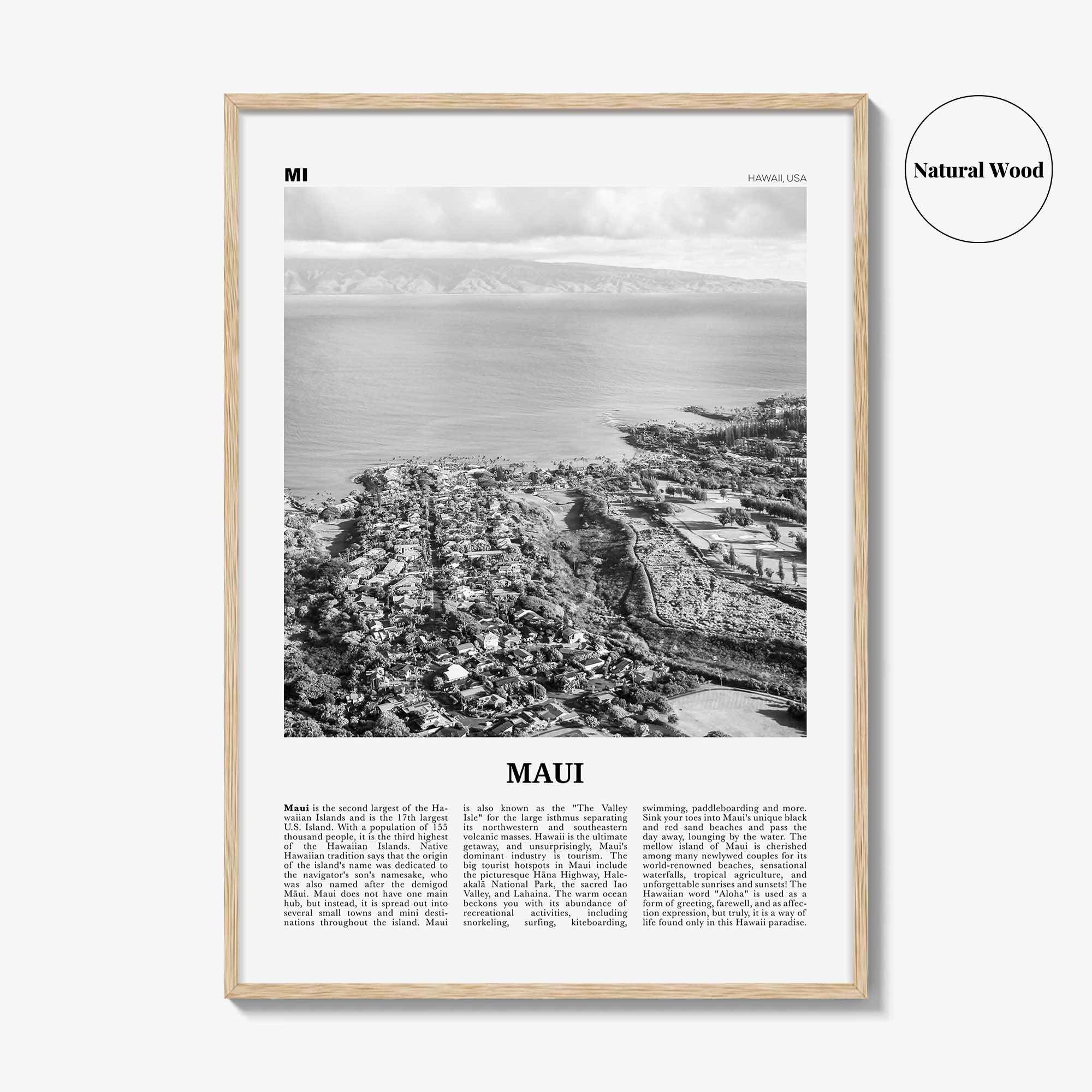 Maui Print Black and White No 2, Maui Wall Art, Maui Poster, Maui Photo, Maui Wall Décor, Hawaii, USA, United States, North America