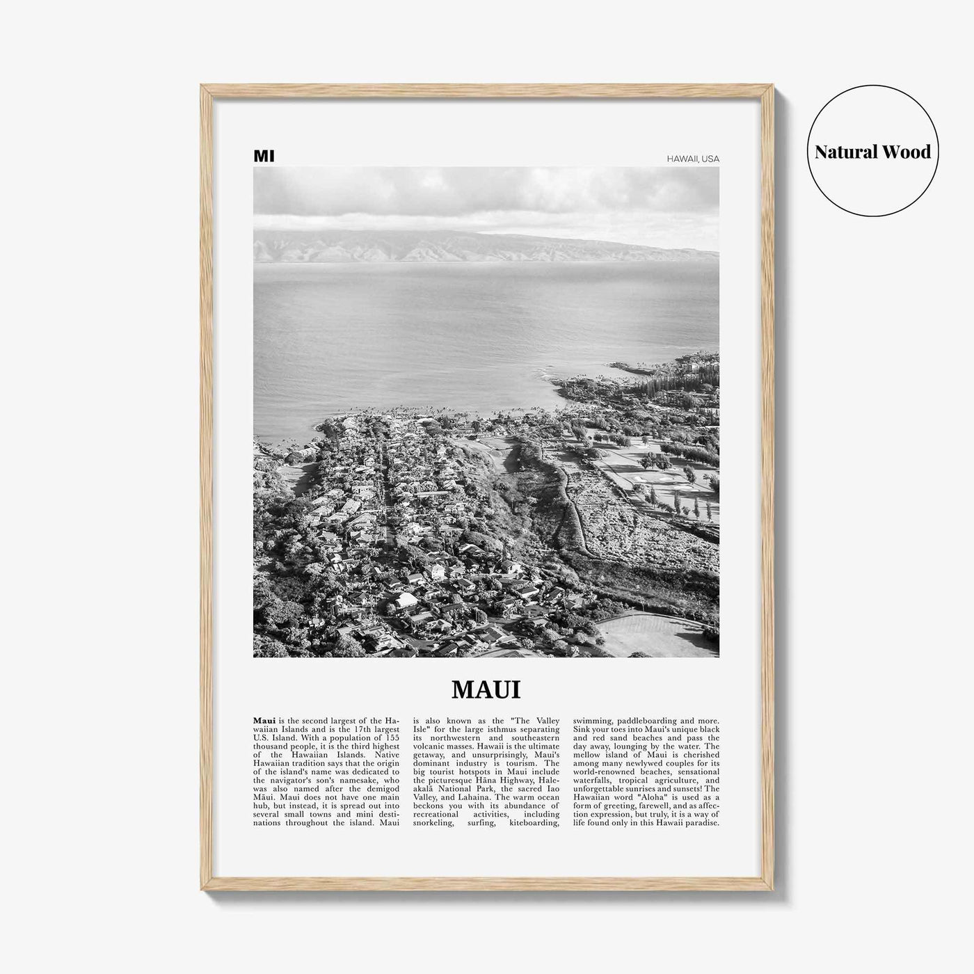 Maui Print Black and White No 2, Maui Wall Art, Maui Poster, Maui Photo, Maui Wall Décor, Hawaii, USA, United States, North America