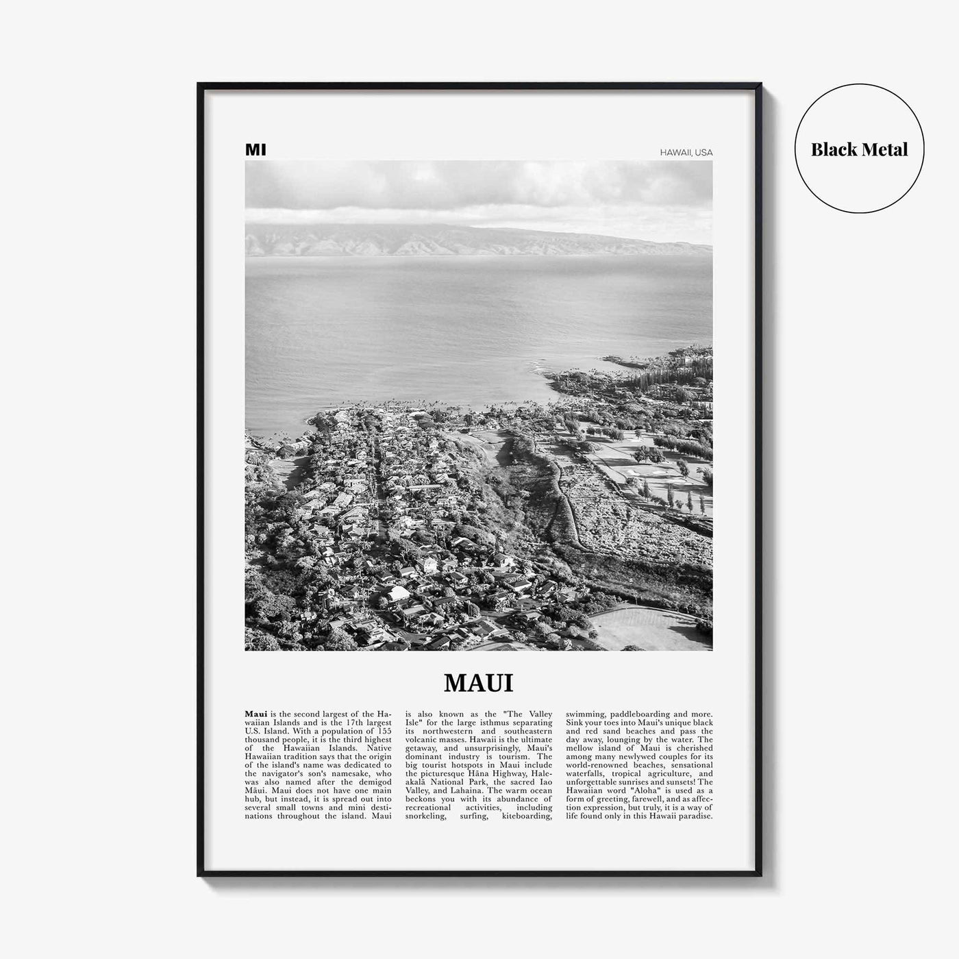 Maui Print Black and White No 2, Maui Wall Art, Maui Poster, Maui Photo, Maui Wall Décor, Hawaii, USA, United States, North America