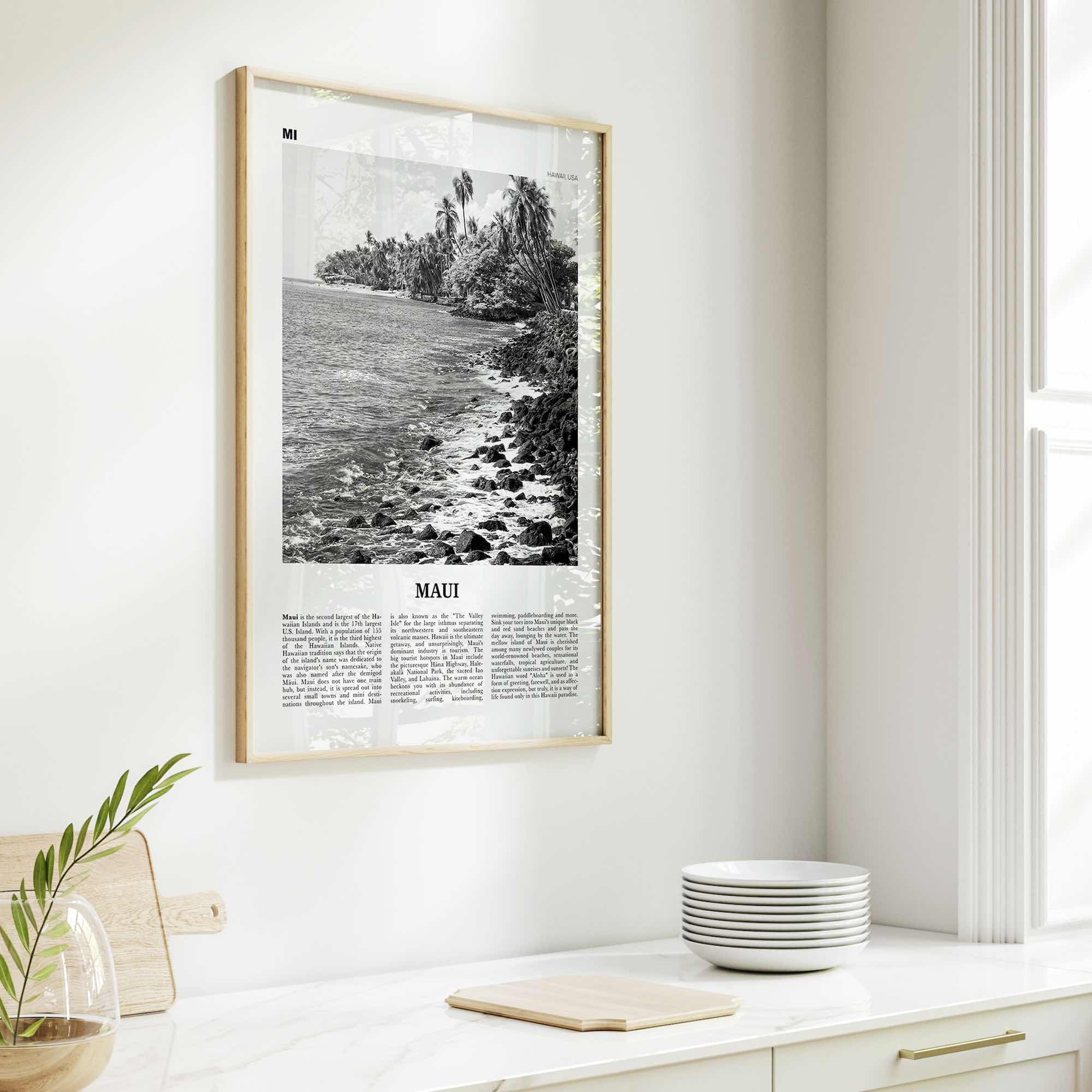 Maui Print Black and White No 3, Maui Wall Art, Maui Poster, Maui Photo, Maui Wall Décor, Hawaii, USA, United States, North America