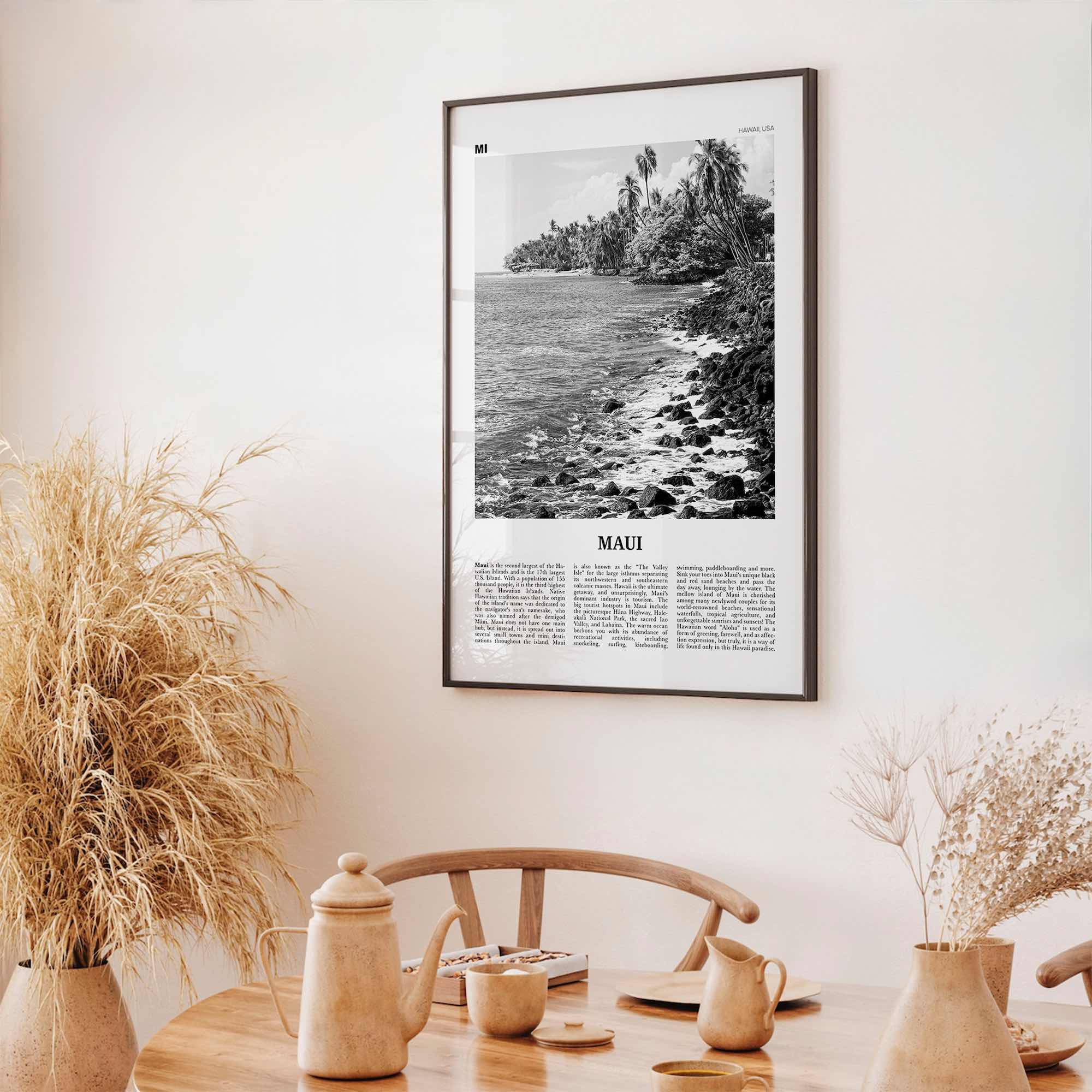 Maui Print Black and White No 3, Maui Wall Art, Maui Poster, Maui Photo, Maui Wall Décor, Hawaii, USA, United States, North America