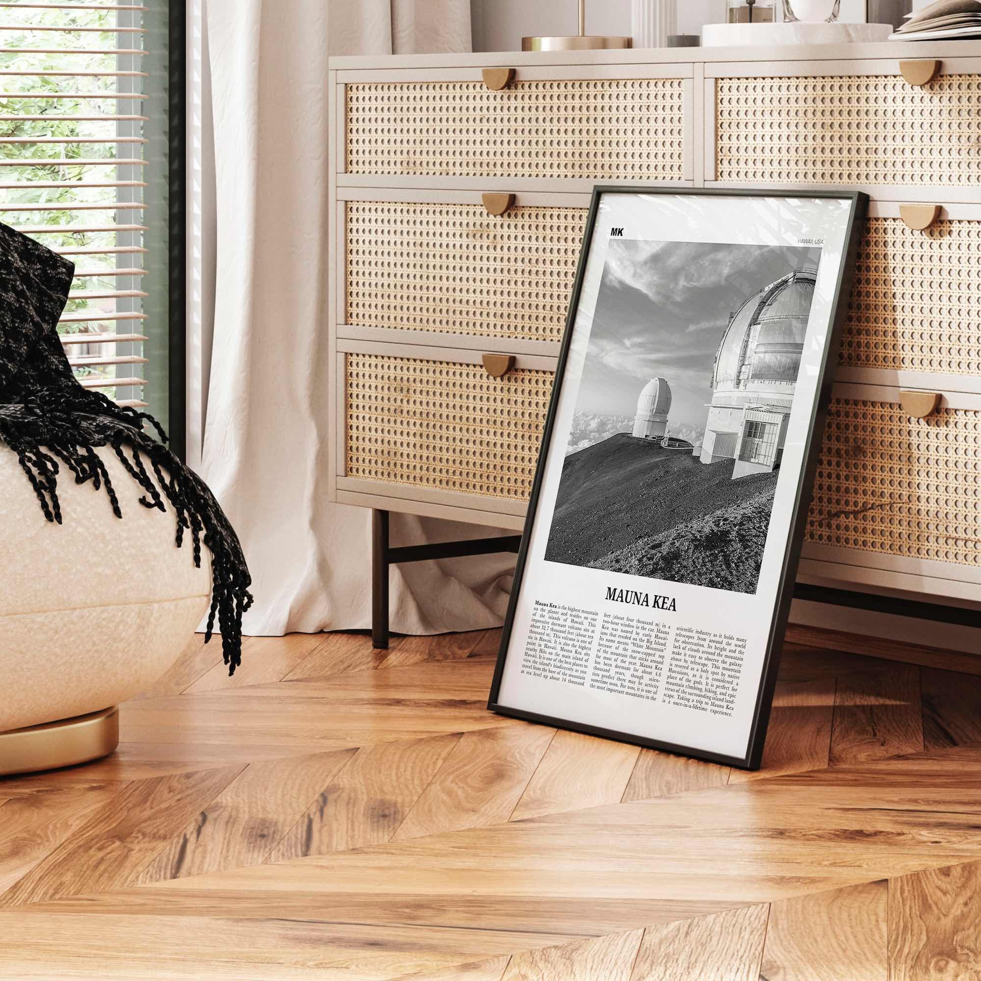 Mauna Kea Print Black and White, Mauna Kea Wall Art, Mauna Kea Poster, Mauna Kea Photo, Mauna Kea Wall Décor, Mauna Kea Map, Hawaii, USA