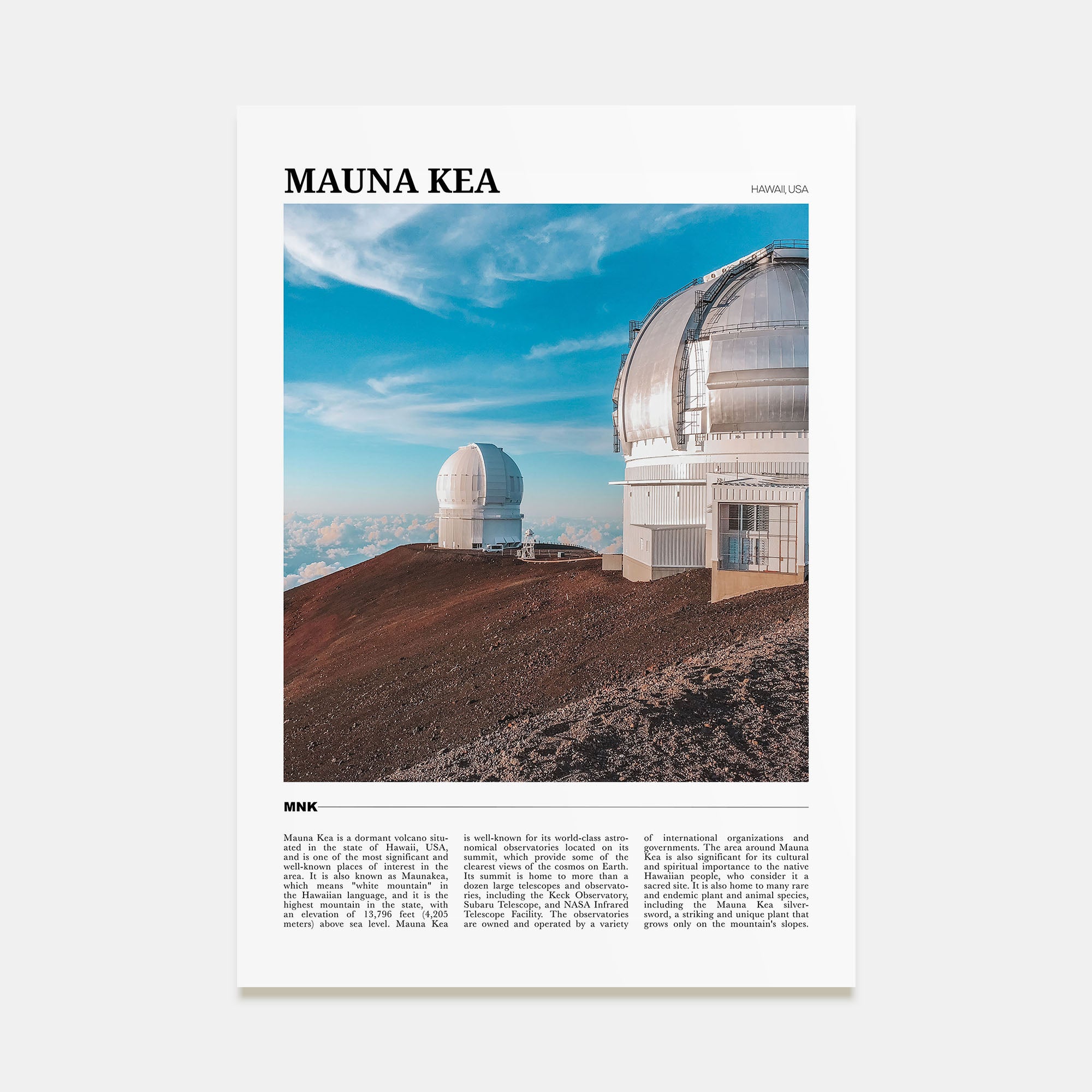 Mauna Kea Travel Color Poster