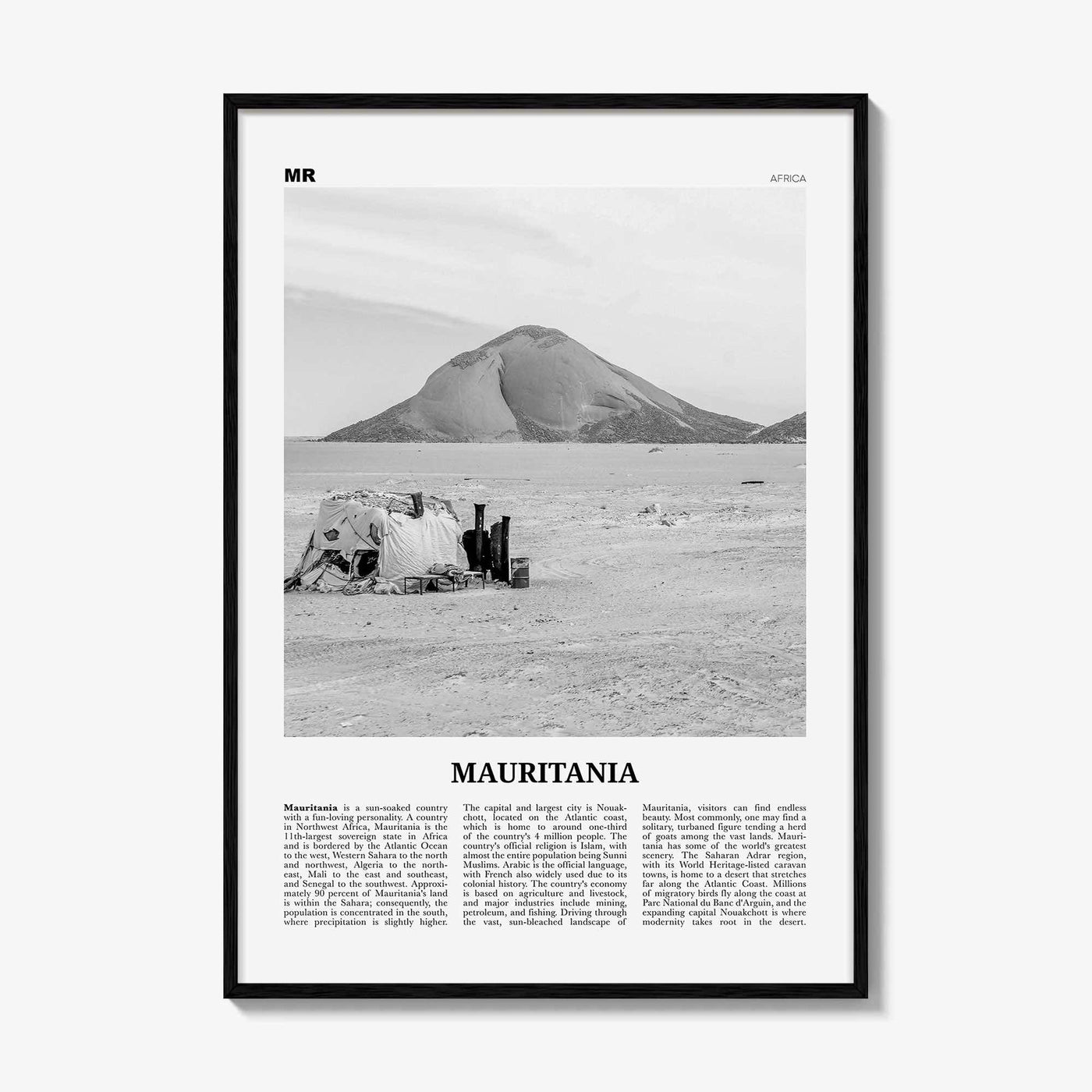 Mauritania Print Black and White, Mauritania Wall Art, Mauritania Poster, Mauritania Photo,  موريتانيا Mauritanie, Nouakchott, Africa