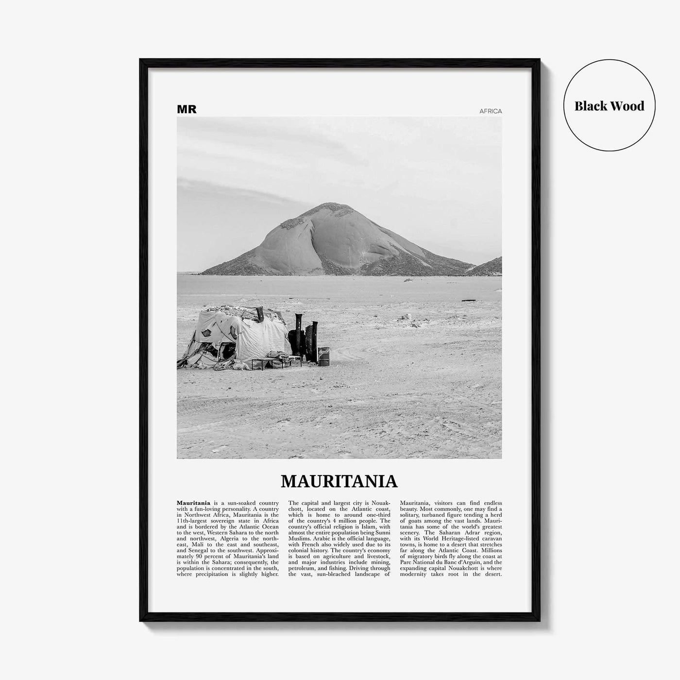 Mauritania Print Black and White, Mauritania Wall Art, Mauritania Poster, Mauritania Photo,  موريتانيا Mauritanie, Nouakchott, Africa