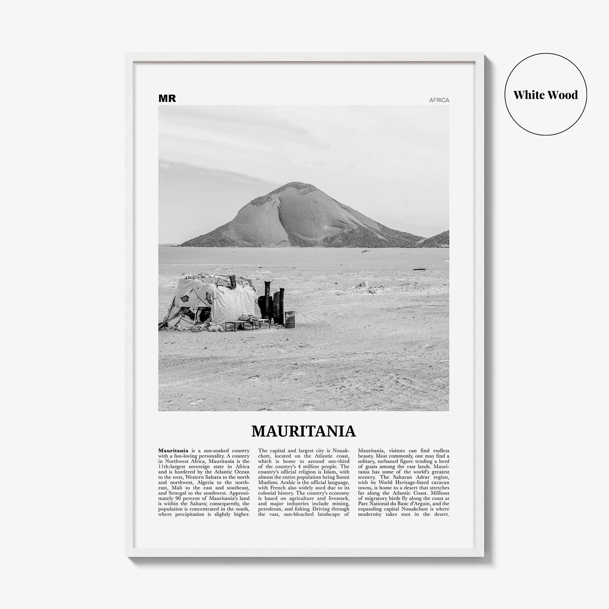 Mauritania Print Black and White, Mauritania Wall Art, Mauritania Poster, Mauritania Photo,  موريتانيا Mauritanie, Nouakchott, Africa