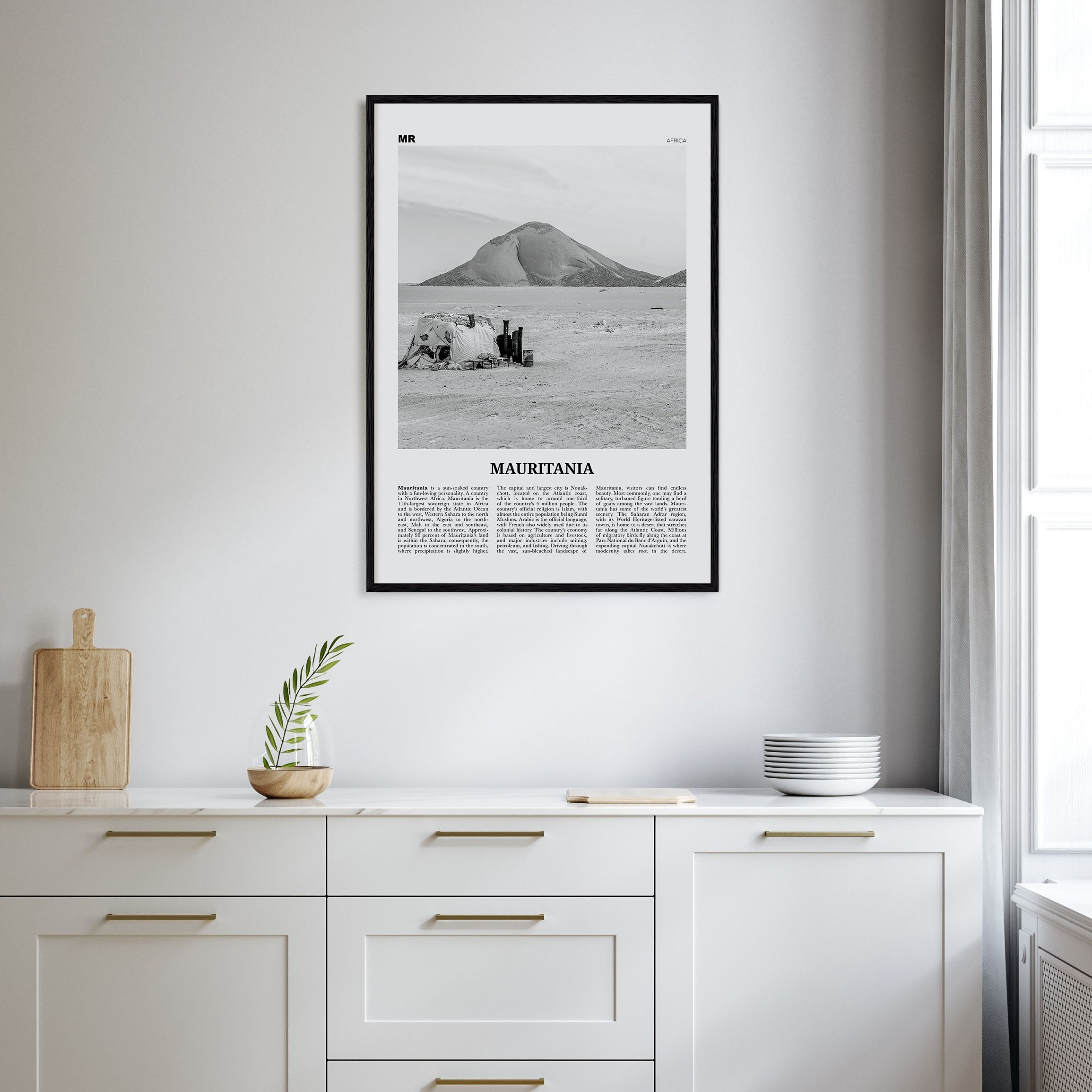 Mauritania Travel B&W Poster
