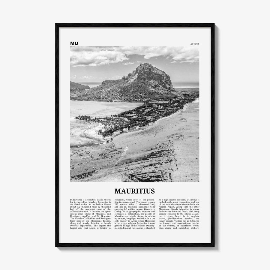 Mauritius Print Black and White, Mauritius Wall Art, Mauritius Poster, Mauritius Photo, Mauritius Decor, Maurice Moris, Port Louis, Africa