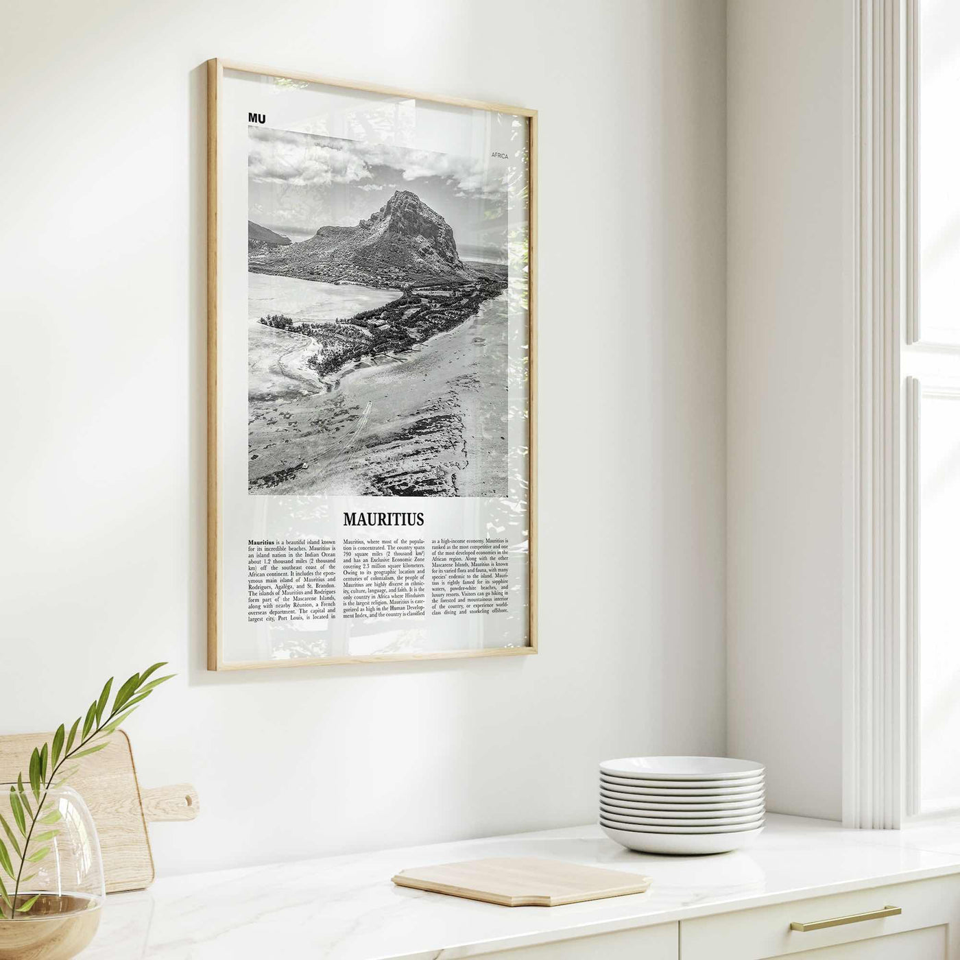 Mauritius Print Black and White, Mauritius Wall Art, Mauritius Poster, Mauritius Photo, Mauritius Decor, Maurice Moris, Port Louis, Africa