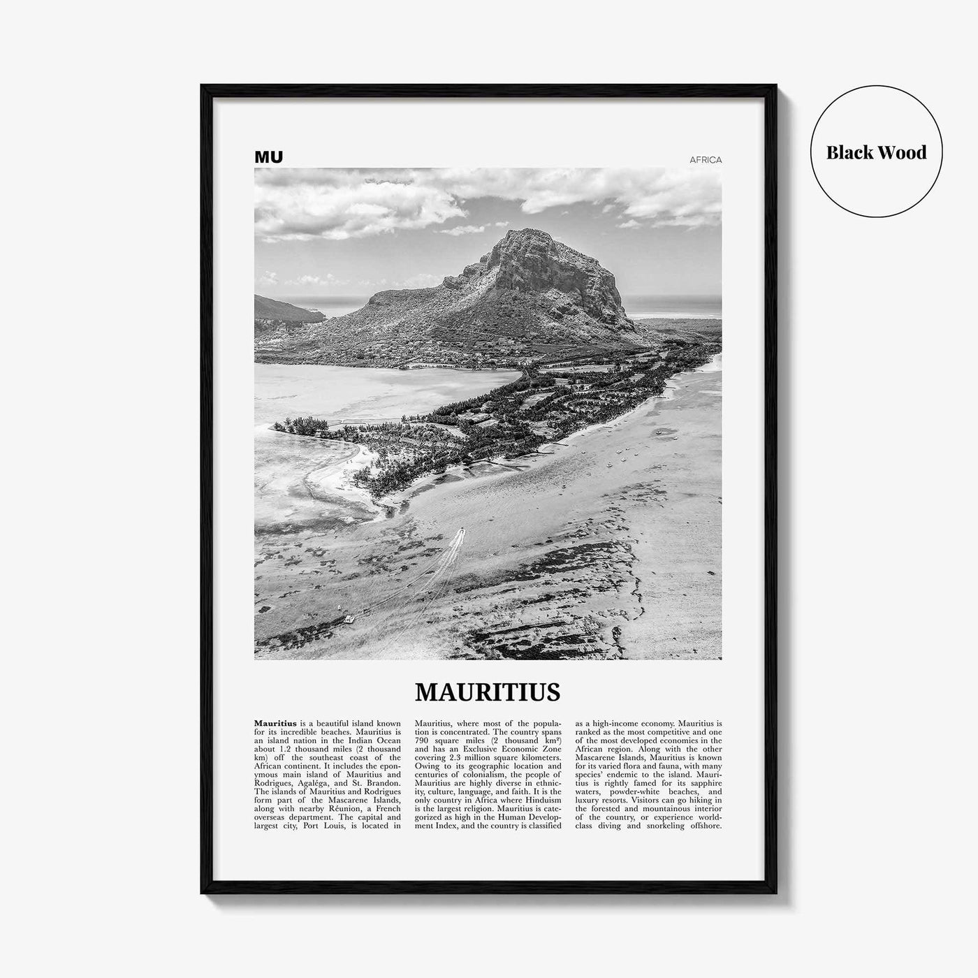 Mauritius Print Black and White, Mauritius Wall Art, Mauritius Poster, Mauritius Photo, Mauritius Decor, Maurice Moris, Port Louis, Africa