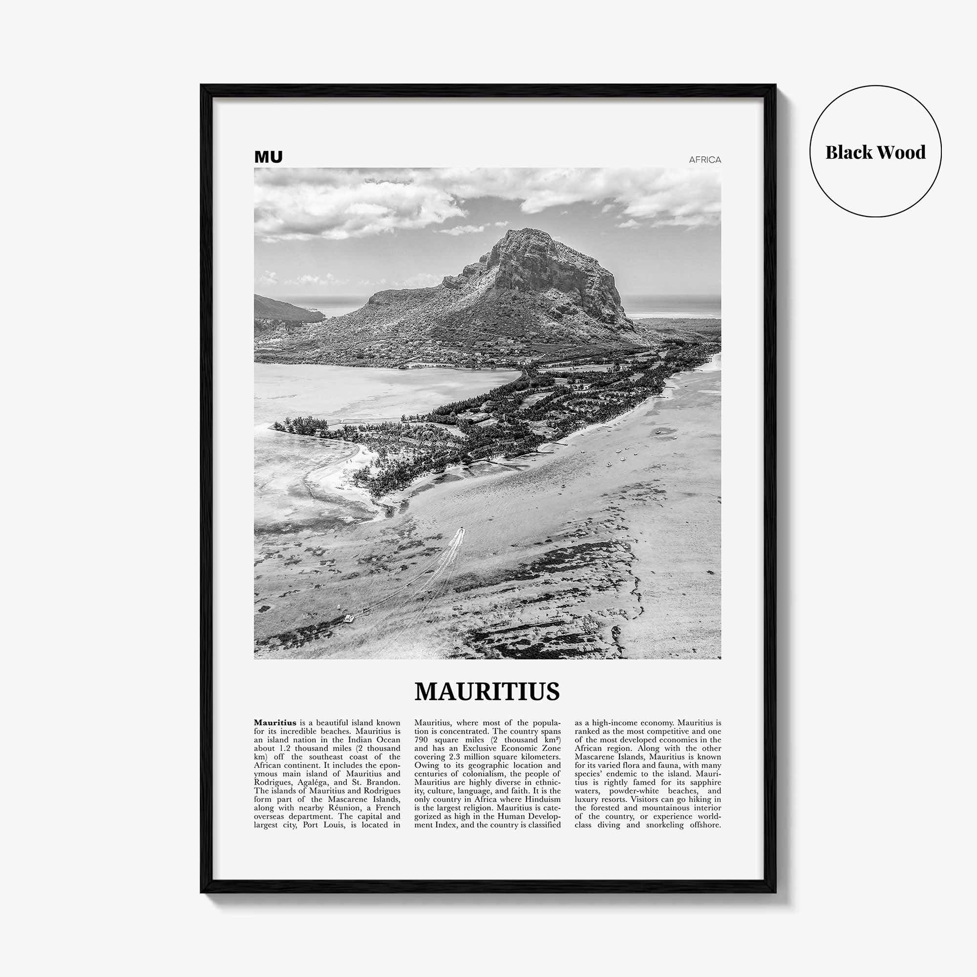 Mauritius Print Black and White, Mauritius Wall Art, Mauritius Poster, Mauritius Photo, Mauritius Decor, Maurice Moris, Port Louis, Africa