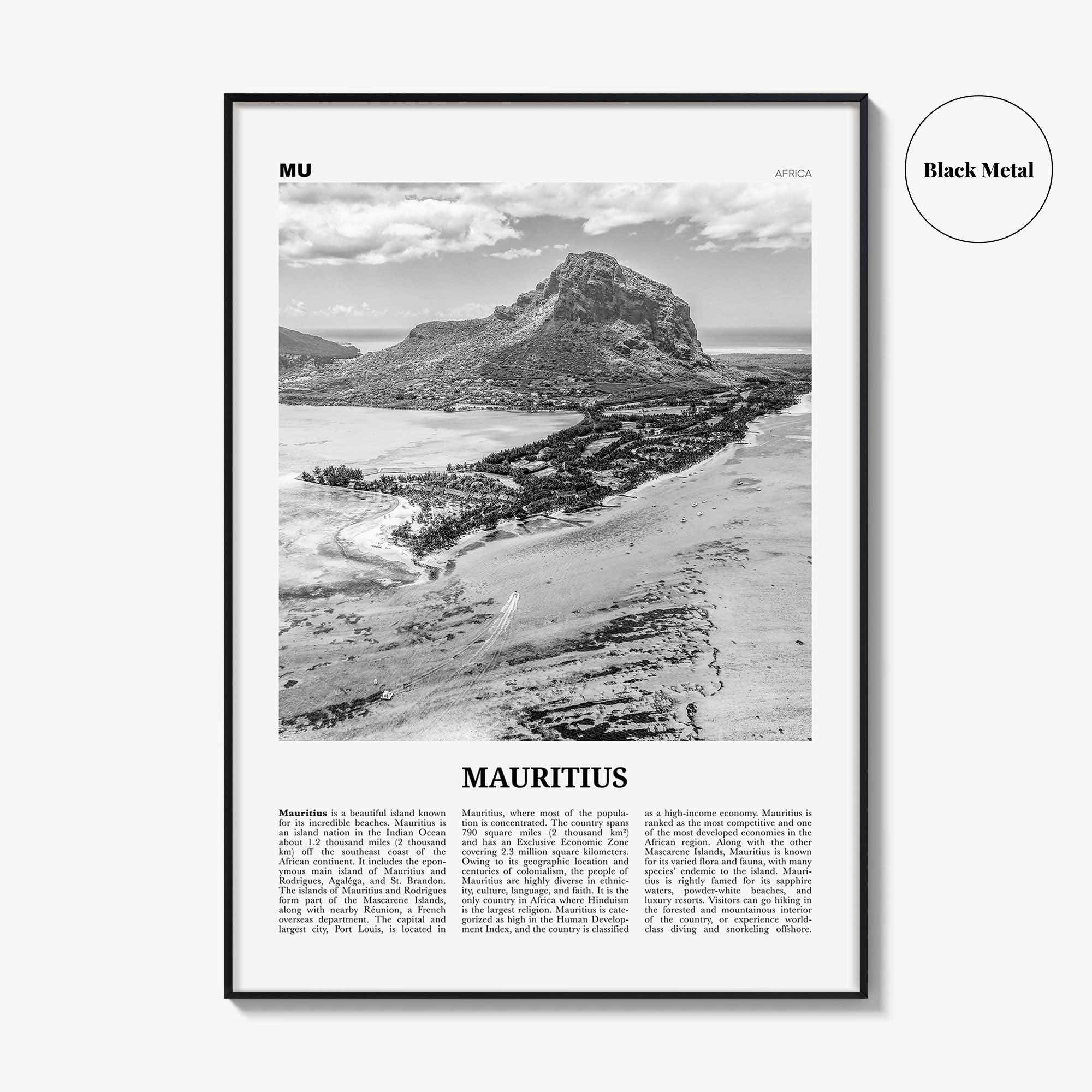 Mauritius Print Black and White, Mauritius Wall Art, Mauritius Poster, Mauritius Photo, Mauritius Decor, Maurice Moris, Port Louis, Africa