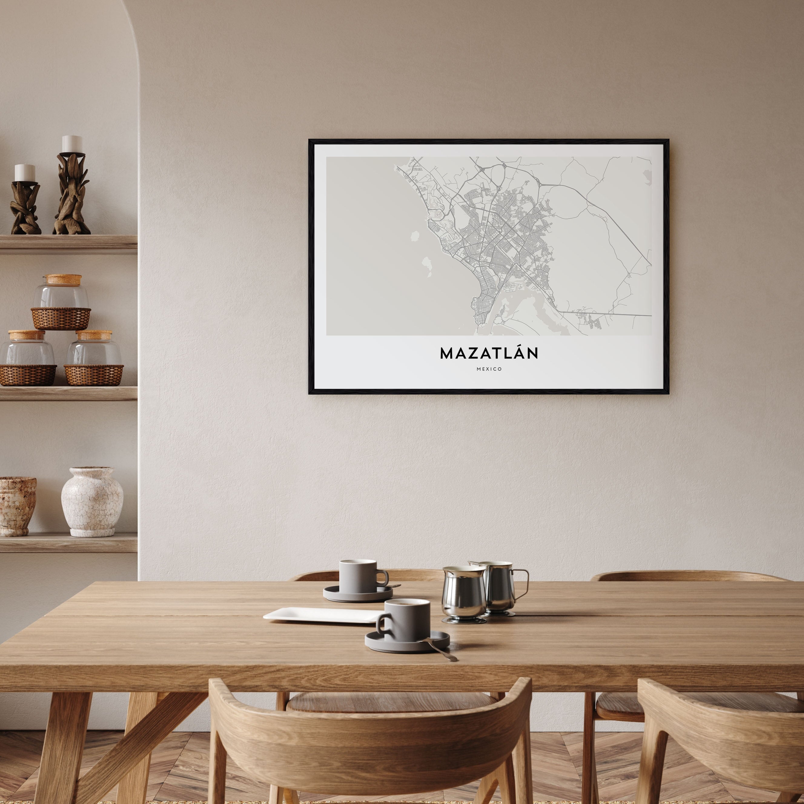 Mazatlán Map Landscape Poster