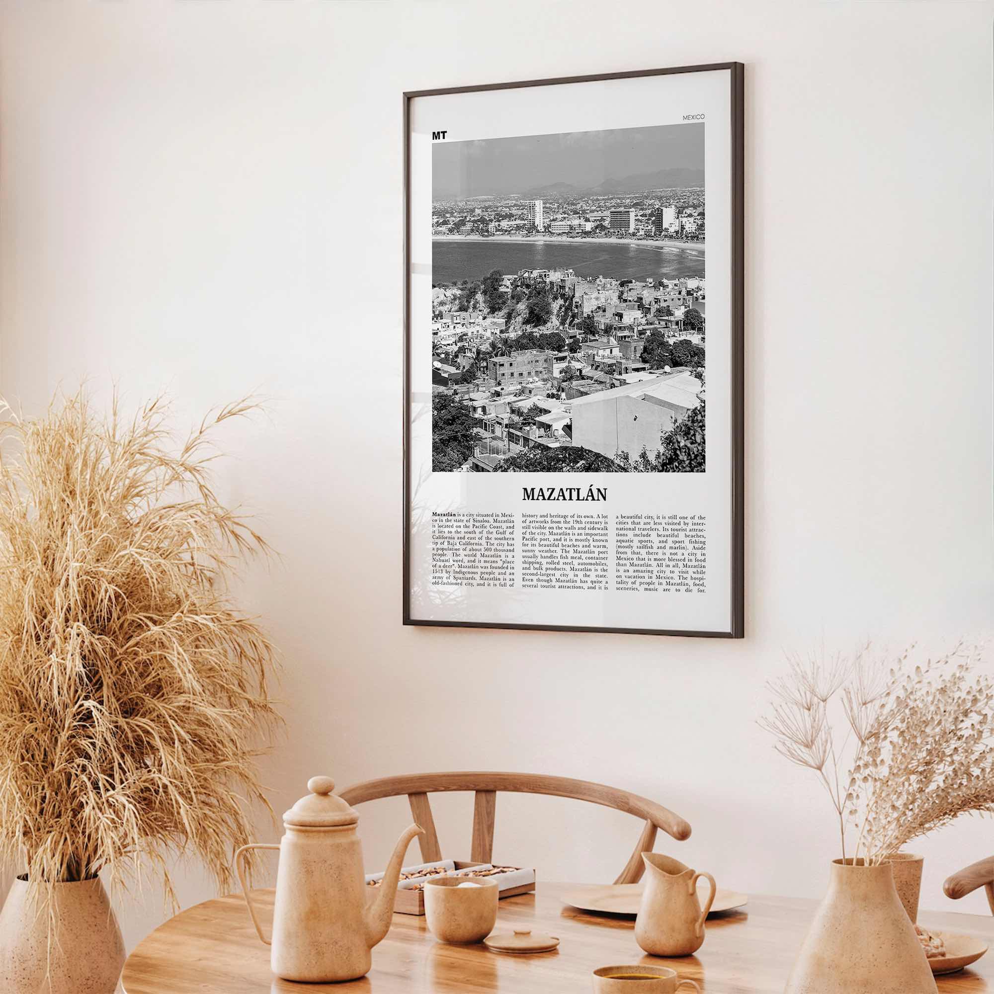 Mazatlan Print Black and White, Mazatlán Wall Art, Mazatlán Poster, Mazatlán Photo, Mazatlán Wall Décor, Mazatlán Map, Mexico