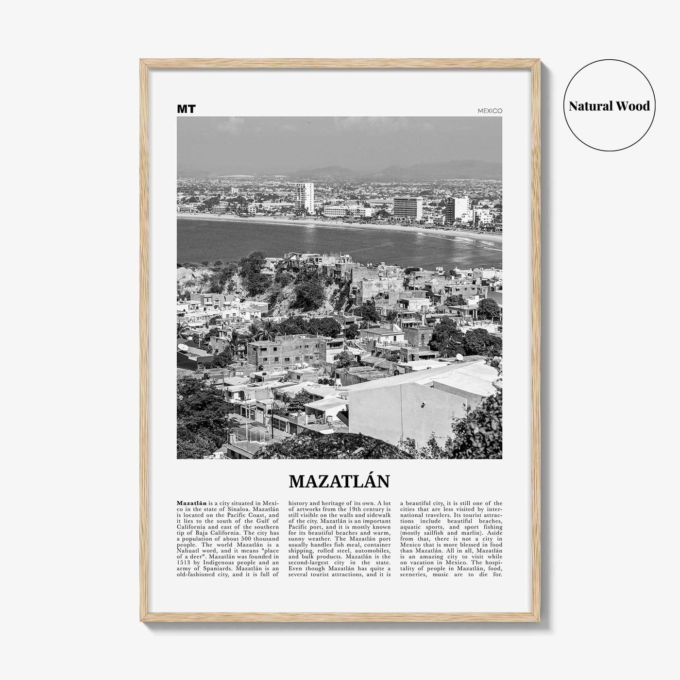 Mazatlan Print Black and White, Mazatlán Wall Art, Mazatlán Poster, Mazatlán Photo, Mazatlán Wall Décor, Mazatlán Map, Mexico