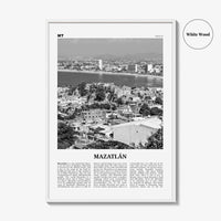 Mazatlan Print Black and White, Mazatlán Wall Art, Mazatlán Poster, Mazatlán Photo, Mazatlán Wall Décor, Mazatlán Map, Mexico