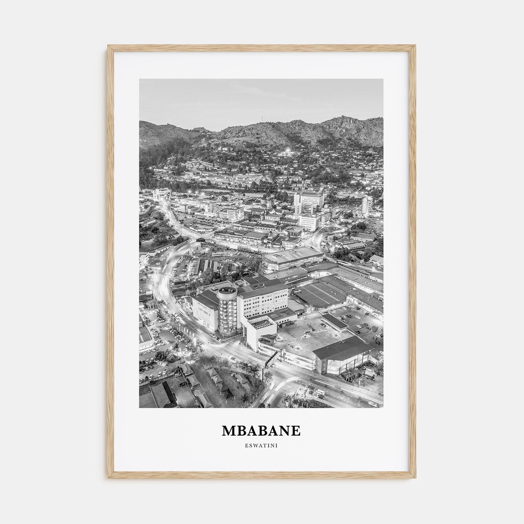 Mbabane Portrait B&W Poster