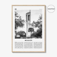 Mcallen Print Black and White, Mcallen Wall Art, Mcallen Poster, Mcallen Photo, Mcallen Map, Texas, USA, United States