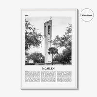 Mcallen Print Black and White, Mcallen Wall Art, Mcallen Poster, Mcallen Photo, Mcallen Map, Texas, USA, United States