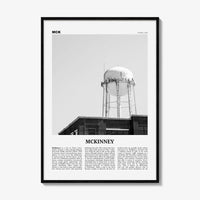 McKinney Print Black and White, McKinney Wall Art, McKinney Poster, McKinney Photo, McKinney Wall Décor, Texas, USA, United States