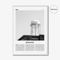 McKinney Print Black and White, McKinney Wall Art, McKinney Poster, McKinney Photo, McKinney Wall Décor, Texas, USA, United States