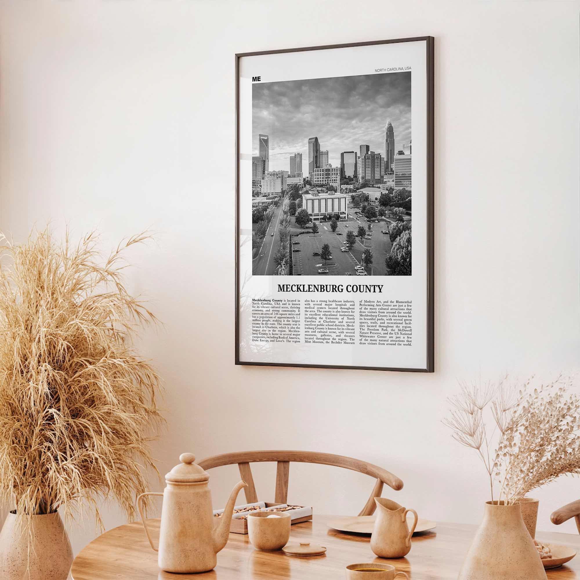Mecklenburg County Print Black and White, Mecklenburg Wall Art, Mecklenburg Poster, Mecklenburg Photo, Mecklenburg Décor, Mecklenburg Map