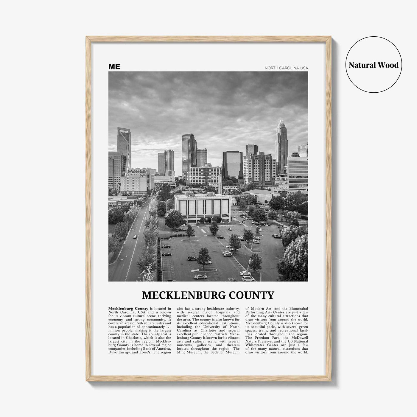 Mecklenburg County Print Black and White, Mecklenburg Wall Art, Mecklenburg Poster, Mecklenburg Photo, Mecklenburg Décor, Mecklenburg Map