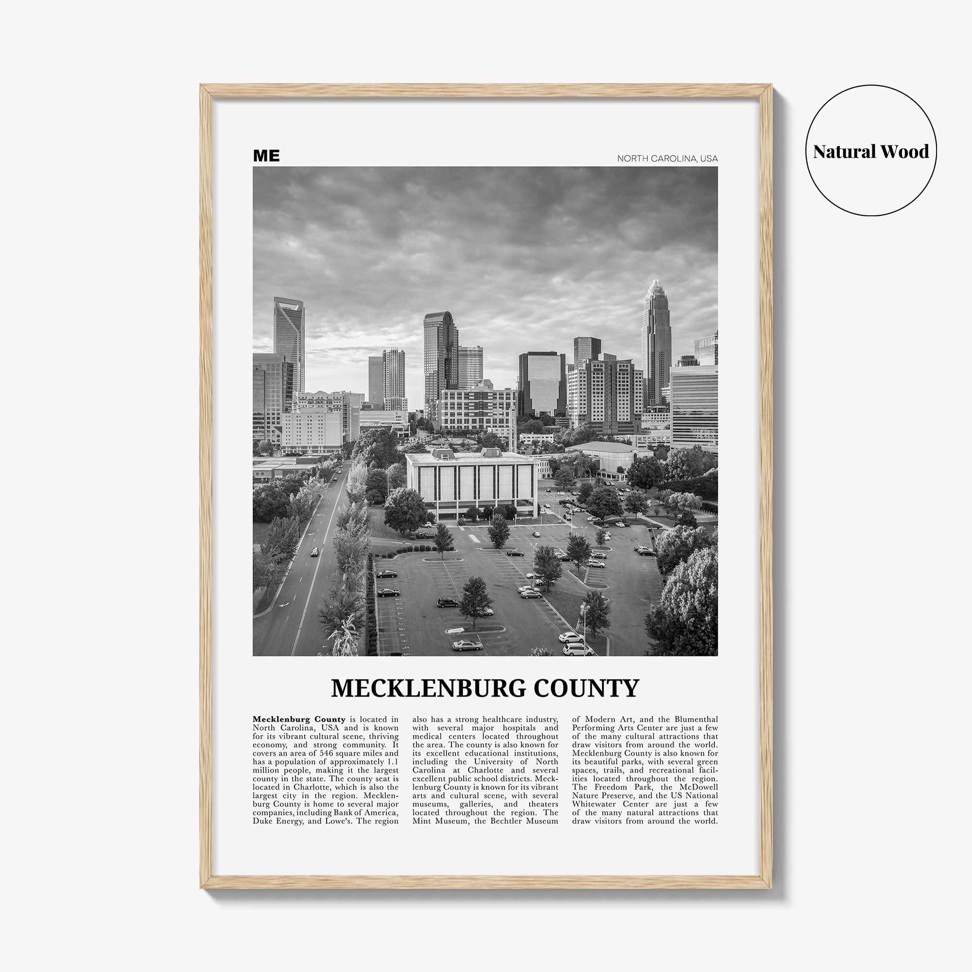 Mecklenburg County Print Black and White, Mecklenburg Wall Art, Mecklenburg Poster, Mecklenburg Photo, Mecklenburg Décor, Mecklenburg Map
